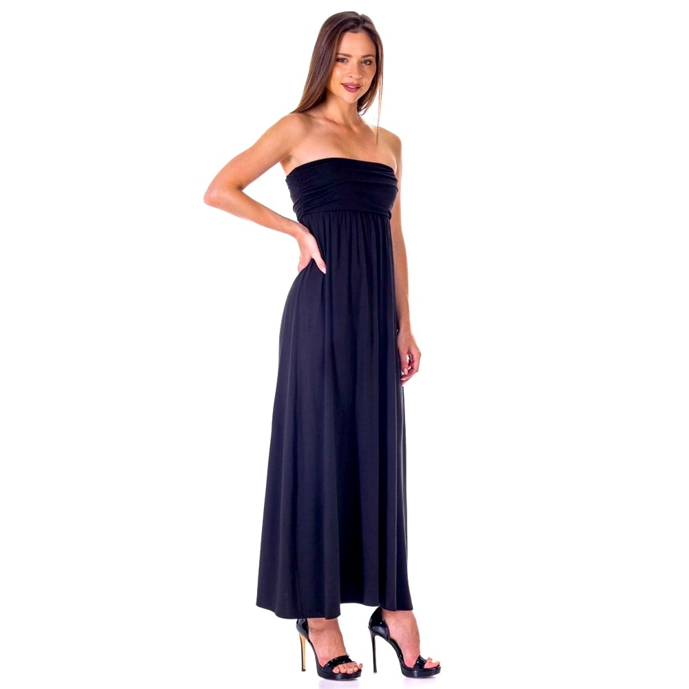 David Bridal Black Strapless evening gown in size 6